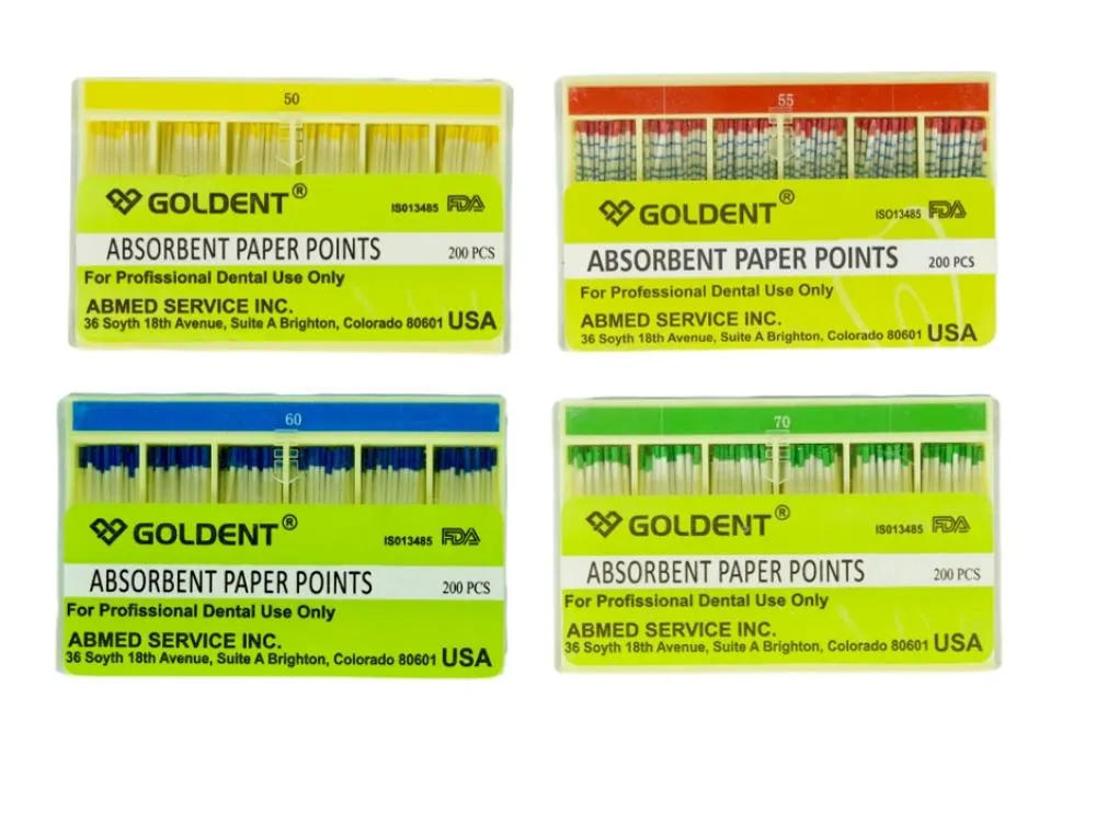 GOLDENT Absrobent paper point / Packed 200pcs