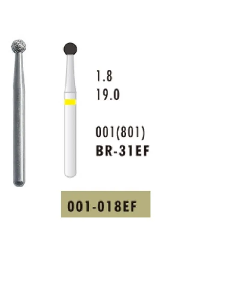 FG Diamond Bur ISO: 001/018 Round Extra Fine (pack of 5)- BR-31ُEF