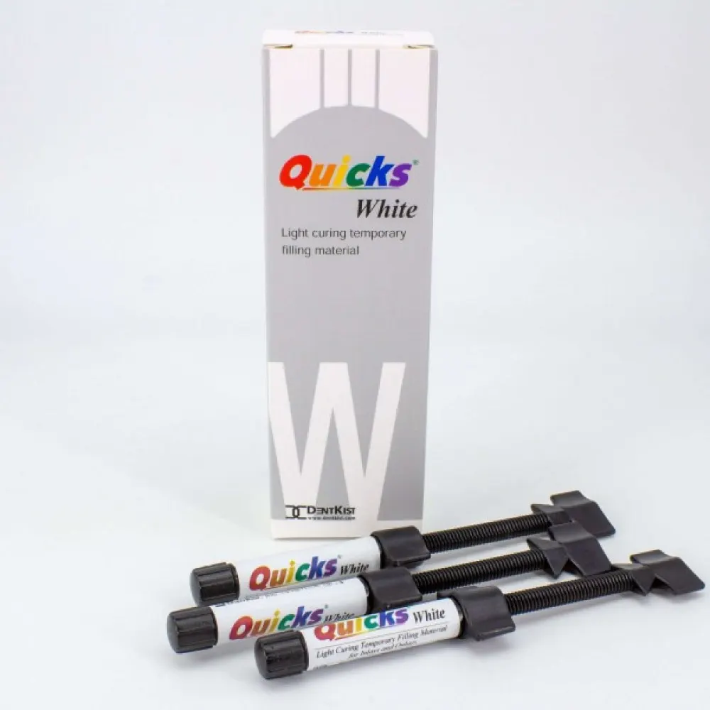 Quicks, Temporary Light Cure Filling Material, White, 3g, 800-140-W PK/3