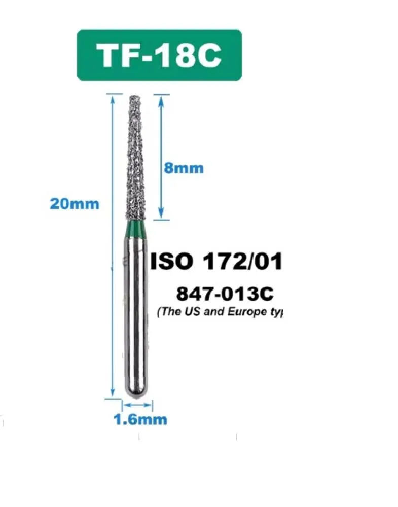 Diamond Bur ISO: 172/014-(pack of 5 ) Green - TF-18C