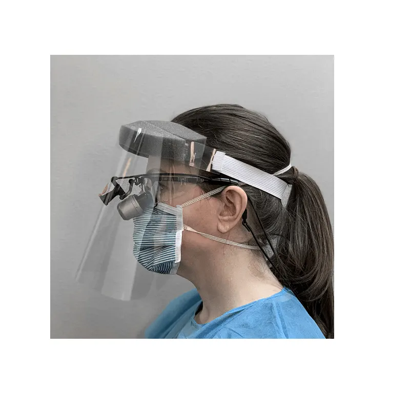 Disposable Clear Full Face Shield with Headband and Loop Clearance | 5/pkg