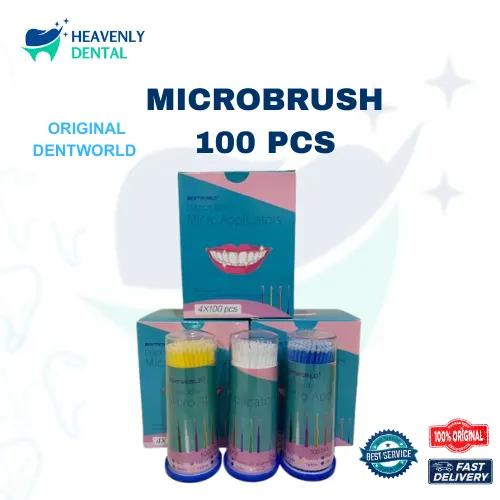 DentWorld Microbrush / Micro Applicator 100 pcs, Reguler (2,5 mm), Fine (2,0 mm), Super Fine (1,5 mm)