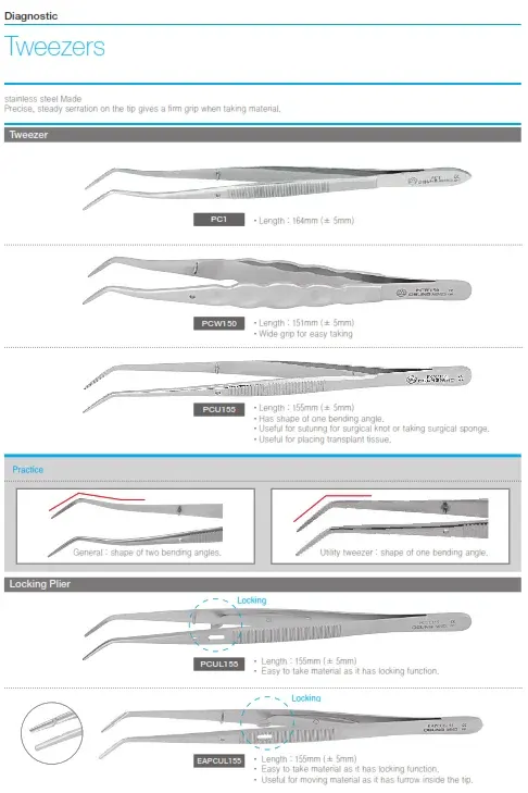 Osung Tweezer / Pinset Original & Endo Locking Plier Original