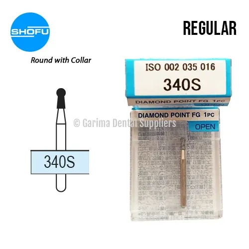 Shofu Diamond Burs FG – Round with Collar Shape #340S