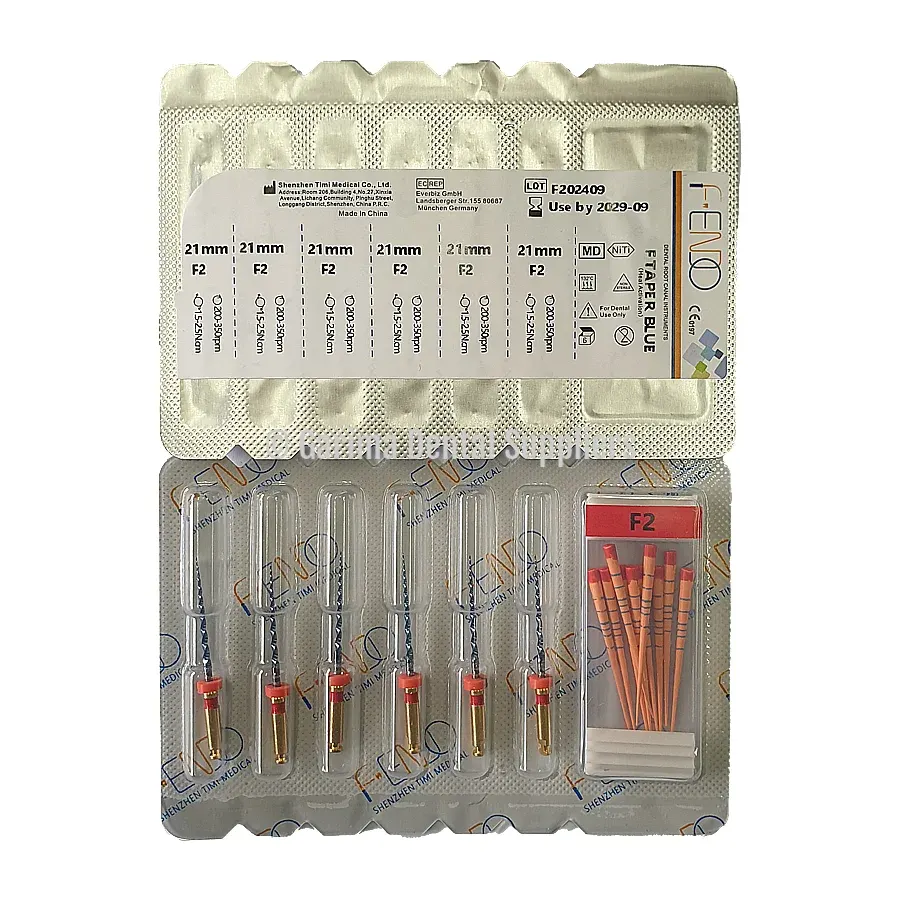 F-Endo Rotary Files – F TAPER BLUE /W Gutta Percha 21mm #F2