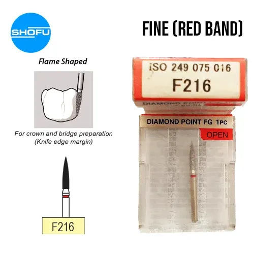 Shofu Diamond Burs FG – Flame Shaped – Fine, F216