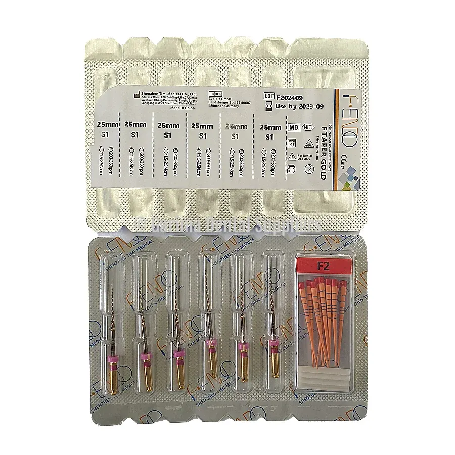 F-Endo Rotary Files – F TAPER GOLD /W Gutta Percha 25mm #S1