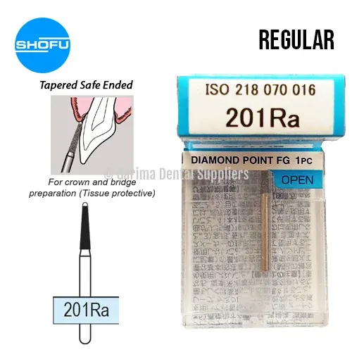 Shofu Diamond Burs FG – Tapered Safe Ended – Normal, 201Ra
