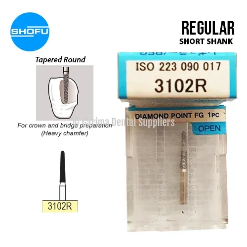 Shofu Diamond Bur FG – Tapered Round – Super Short Shank, 3102R
