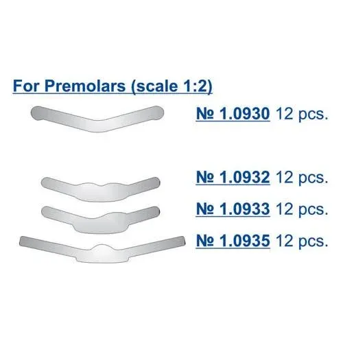 TOR VM Metal Matrix Bands for Premolars (Scale 1:2)