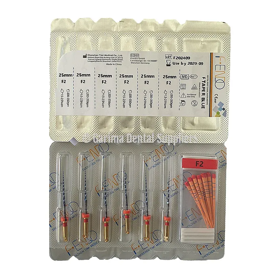 F-Endo Rotary Files – F TAPER BLUE /W Gutta Percha 25mm #F2