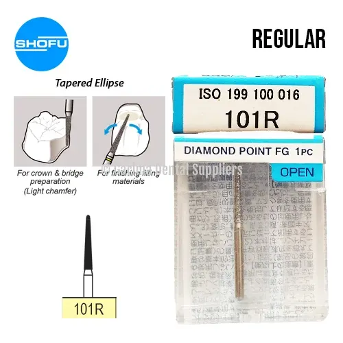 Shofu Diamond Burs FG – Tapered Ellipse Shape – Normal, 101R