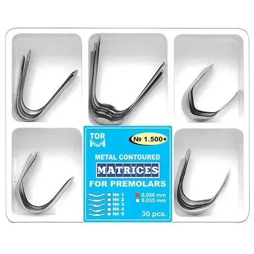 TOR VM Metal Contoured Matrices for Premolar Set of 30 pcs