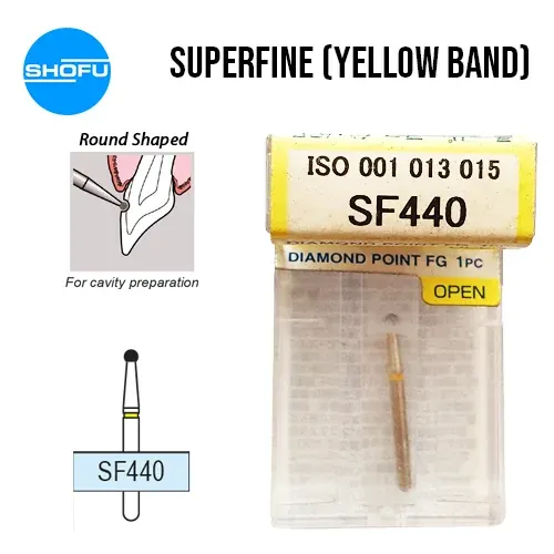 Shofu Diamond Burs FG – Round Shape – Super Fine, SF440