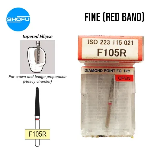 Shofu Diamond Bur FG – Tapered Round – Fine Shank, F105R