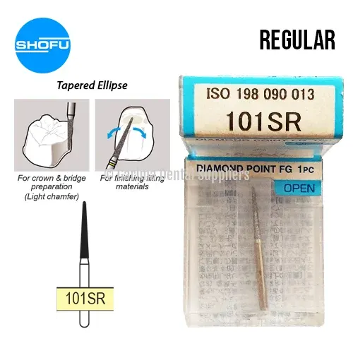 Shofu Diamond Burs FG – Tapered Ellipse Shape – Normal, 101SR