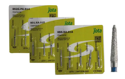 Fraises diamantées formes particulières forme spéciale pour préparation endodontique gamme : JOTA