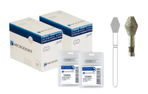 Fraises diamantées gamme pour préparations forme tonneau : MICRODONT