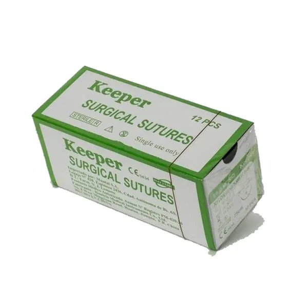 Sutura con aguja Nylon 5.0 Keeper x 12u